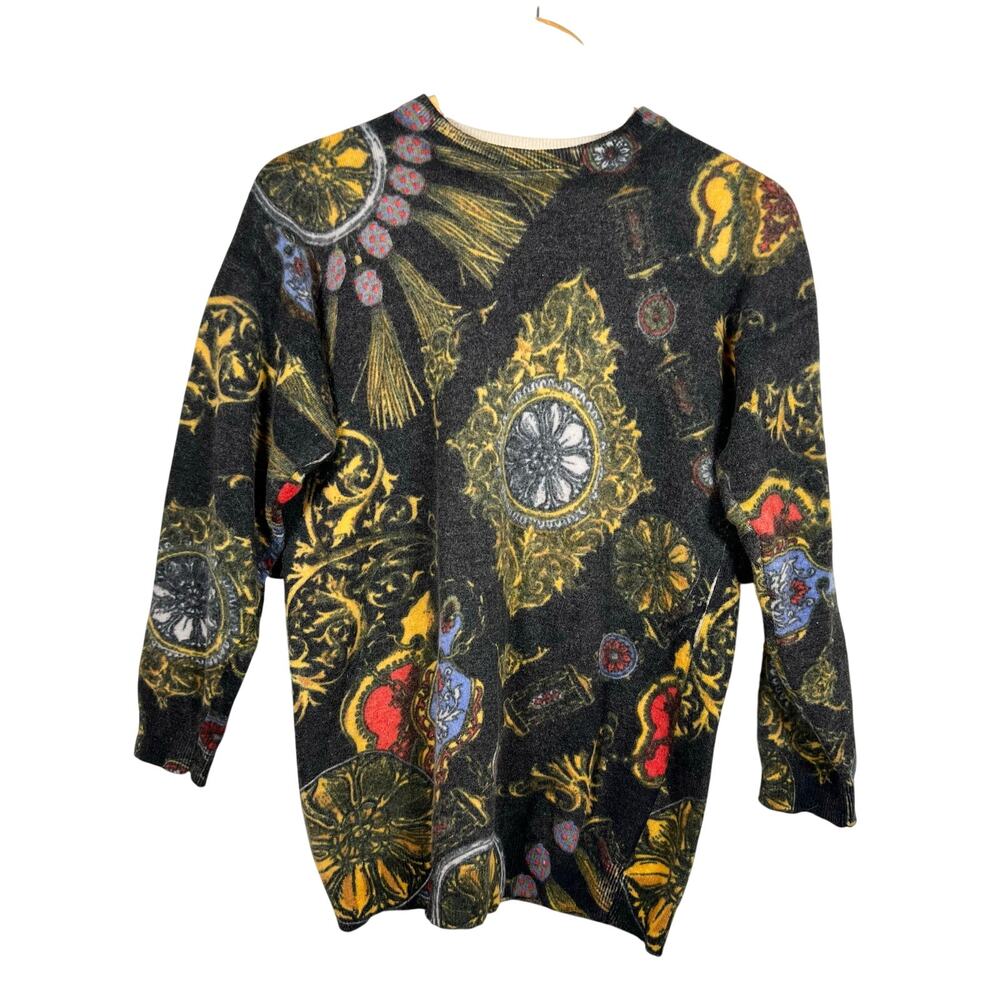 Vintage Pierre Cardin Rabbit Hair Luxury AOP Sweater Small 18x27